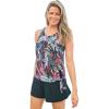 Swim 365 Women’s Plus Size 2-Piece Blouson Swim Set(Multi Textured Palm)
