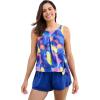 Swim 365 Women’s Plus Size 2-Piece Blouson Swim Set(Multi Tie Dye)