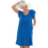 Swim 365 Women’s Plus Size Box-Pleat Cover Up(Dream Blue)