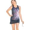 Swimsuits For All Swim 365 Women’s Plus Size Longer-Length Racerback Tankini Top(Pink Multi Sunburst)