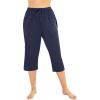 Swimsuits For All Swim 365 Women’s Plus Size Taslon Cover Up Capri Pant(Navy)
