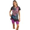 Swimsuits For All Women’s Chlorine Resistant Swim Tunic (Plus(Ombre Palm Placement)