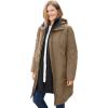 Woman Within Plus Size 3-In-1 Hooded Taslon Jacket(Bark Black)