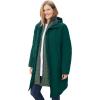 Woman Within Plus Size 3-In-1 Hooded Taslon Jacket(Emerald Green Pine)