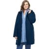 Woman Within Plus Size 3-In-1 Hooded Taslon Jacket(Navy French Blue)