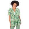 Woman Within Plus Size 7-Day Layer-Look Elbow-Sleeve Tee(Sage Multi Butterflies)