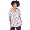 Woman Within Plus Size 7-Day Layer-Look Elbow-Sleeve Tee(White Ditsy Bouquet)