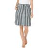 Woman Within Plus Size Adjustable Waist Chino Skort(Black Stripe)