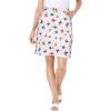 Woman Within Plus Size Adjustable Waist Chino Skort(White Butterflies)