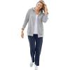 Woman Within Plus Size Better Fleece Zip-Front Hoodie Long Oversized Sweatshirt(Heather Grey)