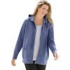 Woman Within Plus Size Better Fleece Zip-Front Hoodie Long Oversized Sweatshirt(Heather Navy)