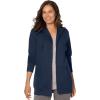 Woman Within Plus Size Better Fleece Zip-Front Hoodie Long Oversized Sweatshirt(Navy)