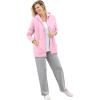 Woman Within Plus Size Better Fleece Zip-Front Hoodie Long Oversized Sweatshirt(Pink)