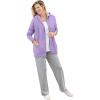 Woman Within Plus Size Better Fleece Zip-Front Hoodie Long Oversized Sweatshirt(Soft Iris)