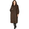 Woman Within Plus Size Button Front Corduroy Dress(Chocolate)