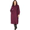Woman Within Plus Size Button Front Corduroy Dress(Deep Claret)