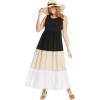 Woman Within Plus Size Colorblock Tiered Dress(Black Colorblock)