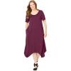 Woman Within Plus Size Drape Hem Dress(Deep Claret)