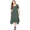 Woman Within Plus Size Drape Hem Dress(Pine)