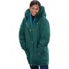 Woman Within Plus Size Faux Fur Down Parka Coat(Emerald Green)