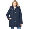 Woman Within Plus Size Faux Fur Down Parka Coat(Navy)