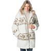 Woman Within Plus Size Faux Fur Snowflake Print Hooded Jacket(Ivory Snowflake Fair Isle)
