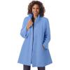 Woman Within Plus Size Fleece Swing Funnel-Neck Coat(French Blue)