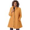 Woman Within Plus Size Fleece Swing Funnel-Neck Coat(Honey Glaze)