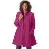 Woman Within Plus Size Fleece Swing Funnel-Neck Coat(Raspberry)