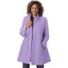 Woman Within Plus Size Fleece Swing Funnel-Neck Coat(Soft Iris)
