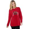 Woman Within Plus Size Holiday Graphic Tee(Classic Red Joy)
