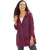 Woman Within Plus Size Lightweight Hooded Jacket Long Oversized Coat(Deep Claret)