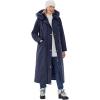 Woman Within Plus Size Long Hooded Dtm Faux Down Parka Coat(Navy)