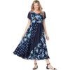 Woman Within Plus Size Mixed Print Maxi Dress(Navy Pretty Rose)