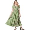 Woman Within Plus Size Mixed Print Maxi Dress(Sage Pretty Rose)