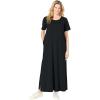 Woman Within Plus Size Perfect Short-Sleeve Scoopneck Maxi Tee Dress(Black)