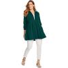 Woman Within Plus Size Pleated Jacket French Terry Long Oversized Sweatshirt(Emerald Green)