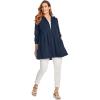 Woman Within Plus Size Pleated Jacket French Terry Long Oversized Sweatshirt(Navy)