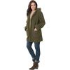 Woman Within Plus Size Short Hooded Berber Fleece Jacket(Pine)