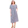 Woman Within Plus Size Short-Sleeve Seersucker Dress(Navy Gingham)
