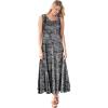 Woman Within Plus Size Sleeveless Crinkle Dress(Black Ikat)