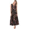 Woman Within Plus Size Sleeveless Crinkle Dress(Black Patch Floral)