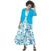Woman Within Plus Size Sleeveless Crinkle Dress(White Blue Floral)