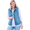 Woman Within Plus Size Stretch Denim Vest Jean Vest(Chocolate)
