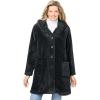 Woman Within Plus Size Swing Fleece Coat(Black)