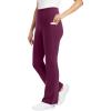 Woman Within Plus Size Tall Stretch-Cotton Knit Pull-On Bootcut Pocket Leggings(Deep Claret)