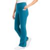 Woman Within Plus Size Tall Stretch-Cotton Knit Pull-On Bootcut Pocket Leggings(Deep Teal)