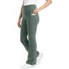 Woman Within Plus Size Tall Stretch-Cotton Knit Pull-On Bootcut Pocket Leggings(Pine)
