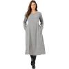 Woman Within Plus Size Thermal Knit A-Line Dress(Medium Heather Grey)