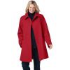 Woman Within Plus Size Wool-Blend Classic A-Line Coat(Classic Red)